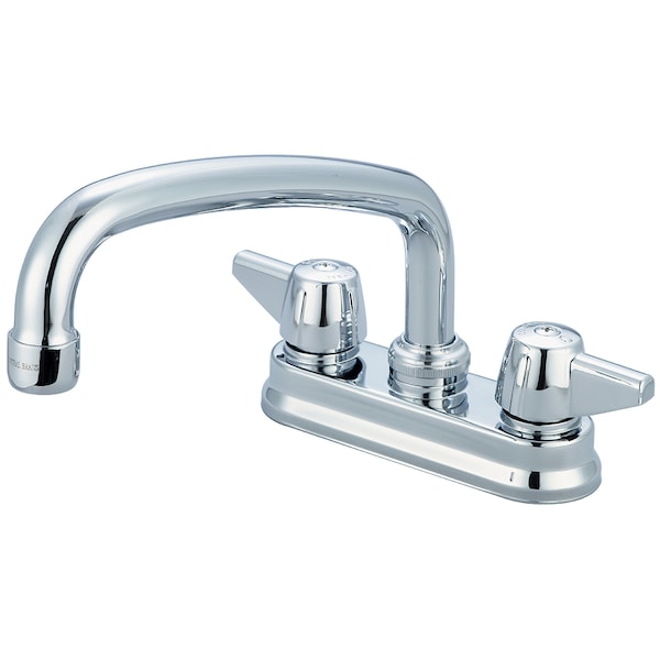 Two Handle Shell Type Bar/Laundry Faucet, NPSM, Centerset, Chrome, Number of Holes: 2 or 3 Hole